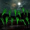 Greentek; 12 Pack Halloween Skeleton Hand Yard Signs, Glow in the Dark Plastic Lawn Stakes, Waterproof Outdoor Graveyard Decorations for Garden, Front Yard, Walkway, Haunted House Halloween Party Decor; Category:Halloween Yardstakes; Image:2